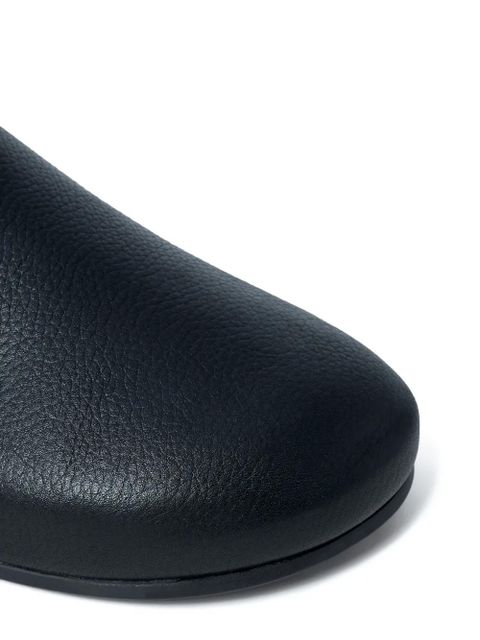 The Row Hudson leather flat mules - Black