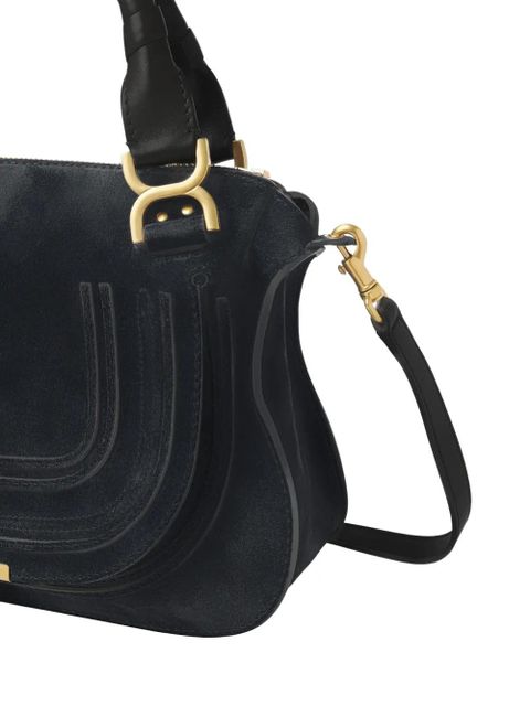 Chloé Marcie whipstitch-trim shoulder bag - Blue