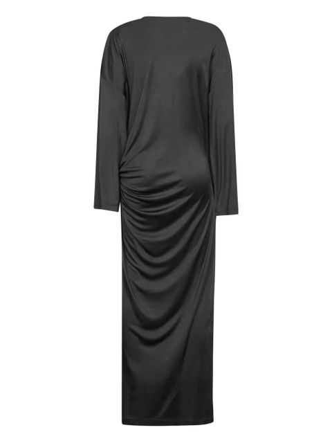 The Attico gathered-side slit maxi dress - Grey - zdjęcie produktu nr 2