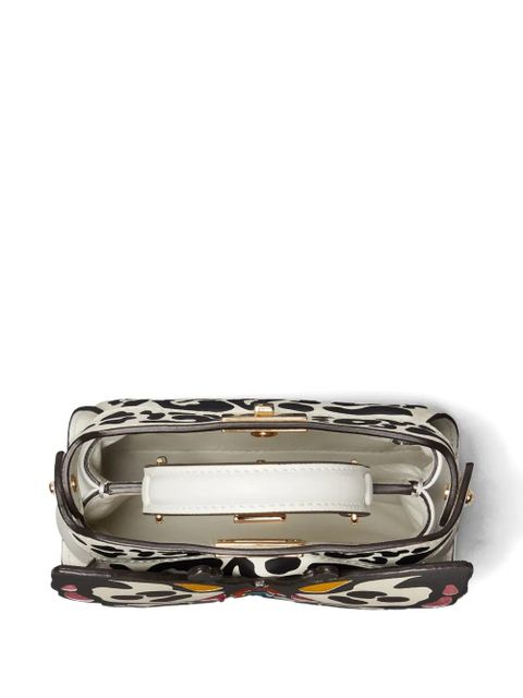 FENDI Nano Peekaboo butterfly-motif chain-strap tote bag - White