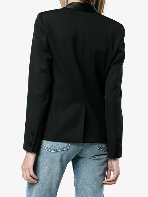 Saint Laurent Iconic Le Smoking Cropped Blazer - Black