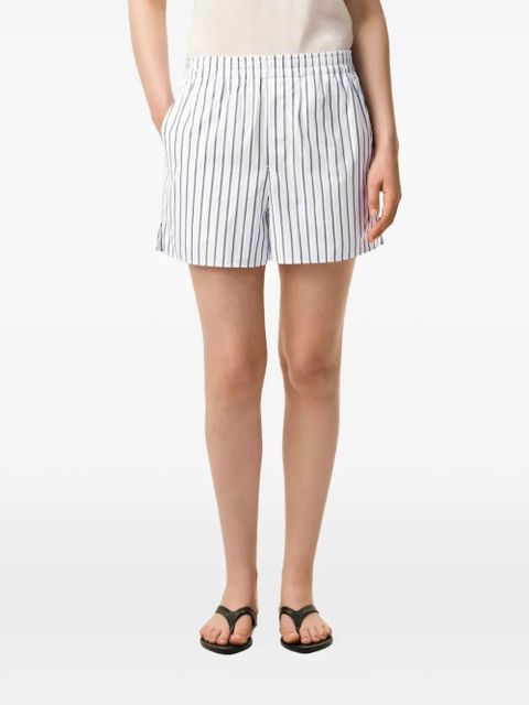 AMI Paris elasticated striped shorts - White