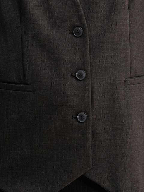 MAX&Co. kamizelka kolor brązowy jednorzędowa 2526156022200 - zdjęcie produktu nr 2