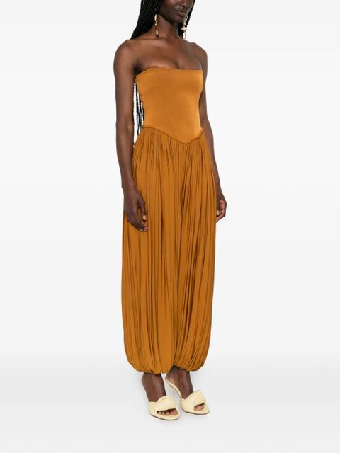 ZIMMERMANN Luna pleated-leg jumpsuit - Brown