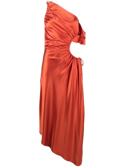 Cult Gaia one-shoulder gathered-detail dress - Orange - zdjęcie produktu nr 1