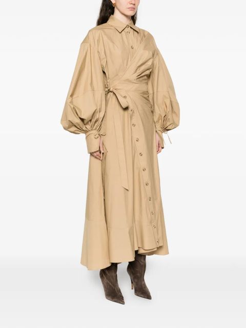 ZIMMERMANN Rebellion balloon-sleeve tie-waist dress - Neutrals