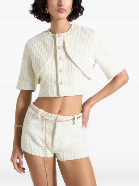 Manière De Voir Alba curve-detail tweed top - Neutrals - zdjęcie produktu nr 1