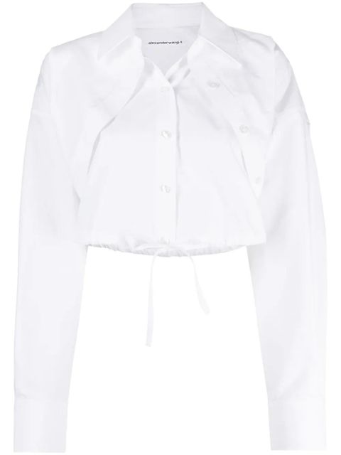 Alexander Wang layered-effect cropped cotton shirt - White - zdjęcie produktu nr 1
