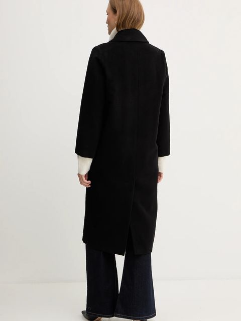 Weekend Max Mara płaszcz z dodatkiem wełny ZUFOLO kolor czarny 2525016092600