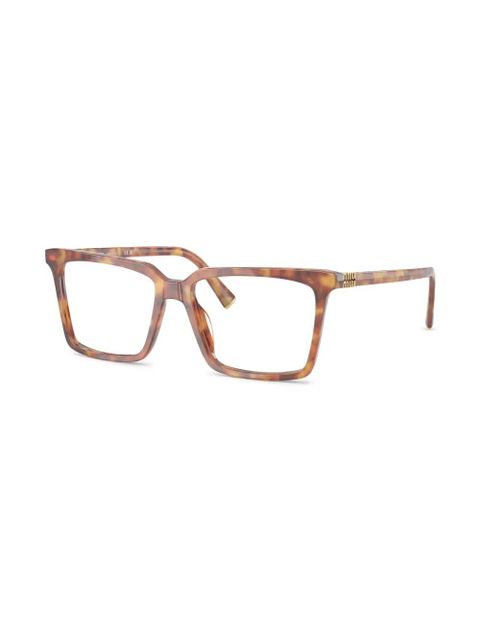 Miu Miu Eyewear rectangle frame glasses - Brown - zdjęcie produktu nr 2