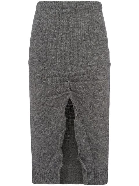 Prada side-split wool-cashmere skirt - Grey - zdjęcie produktu nr 1