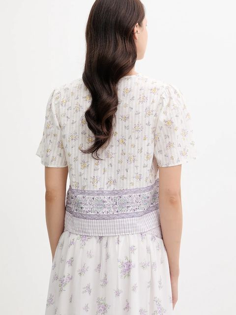 Pepe Jeans bluzka bawełniana damska kolor beżowy wzorzysta PL305106