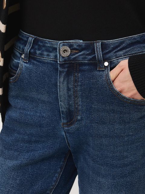 Medicine jeansy damskie kolor granatowy