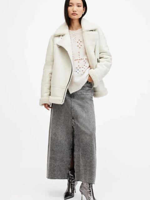 AllSaints sweter wełniany WINNIE damski kolor biały ciepły W111KB