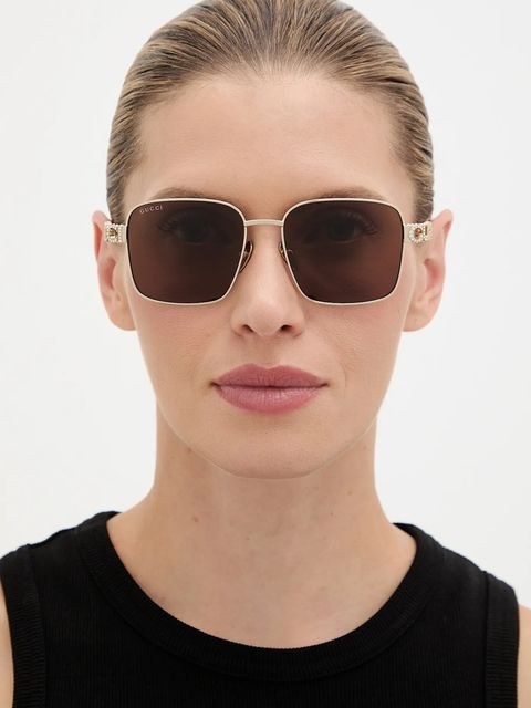 Gucci okulary przeciwsłoneczne damskie kolor złoty GG1937S