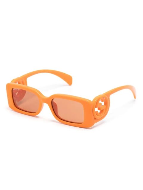 Gucci Eyewear Interlocking G rectangle-frame sunglasses - Orange - zdjęcie produktu nr 2
