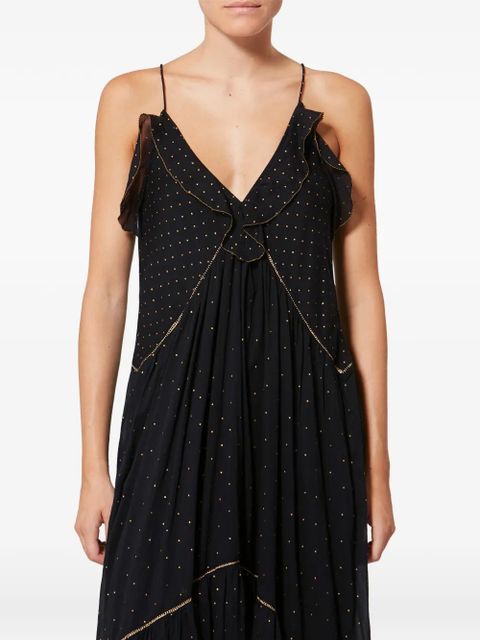 MARANT ÉTOILE Vasma ruffled V-neck maxi dress - Black