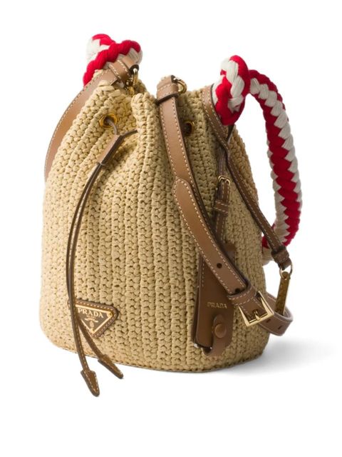 Prada woven drawstring bag - Neutrals