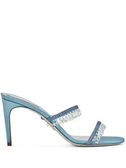René Caovilla Chandelier 105mm crystal-embellished sandals - Blue - zdjęcie produktu nr 1
