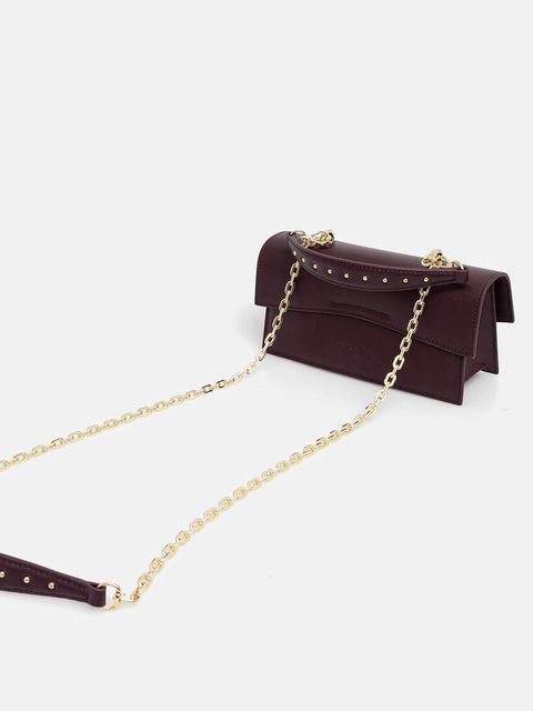 Patrizia Pepe torebka skórzana kolor bordowy 2B0032 L061