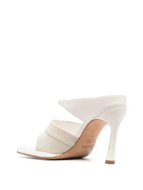Sportmax 100mm thong-strap leather sandals - White