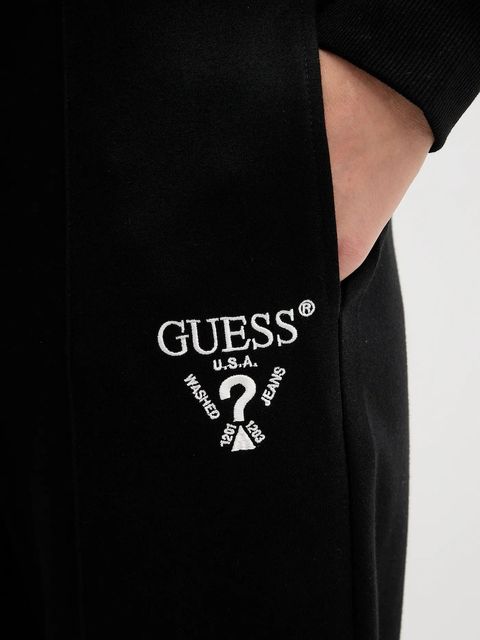 Guess spodnie dresowe ROBERTA kolor czarny z aplikacją V5RB13 KC3D2