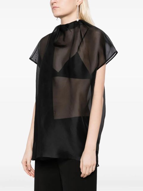 KHAITE sheer silk blouse - Black