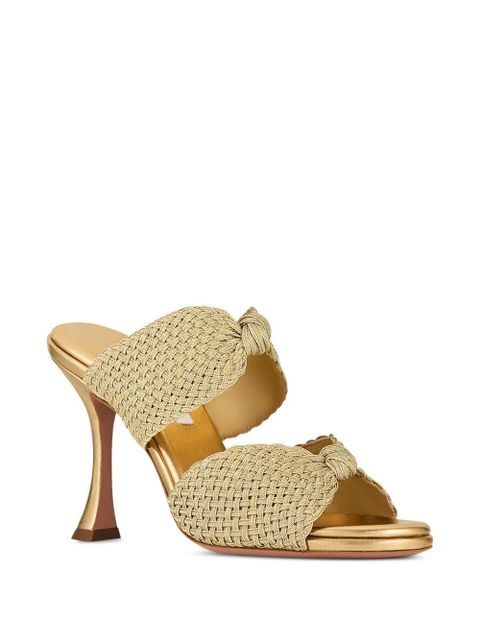 Aquazzura woven knot-detail sandals - Gold - zdjęcie produktu nr 2