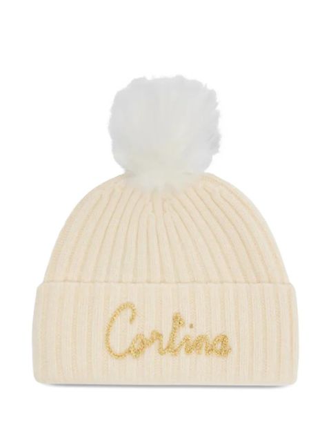 MC2 Saint Barth pom-pom ribbed beanie - Neutrals - zdjęcie produktu nr 1