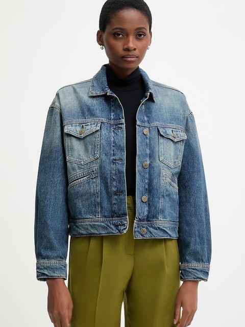 Pepe Jeans kurtka jeansowa kolor niebieski przejściowa oversize PL40243325W0 - zdjęcie produktu nr 1