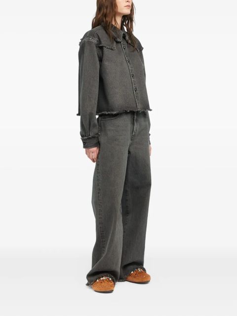 Alanui frayed-hem denim shirt - Grey - zdjęcie produktu nr 2