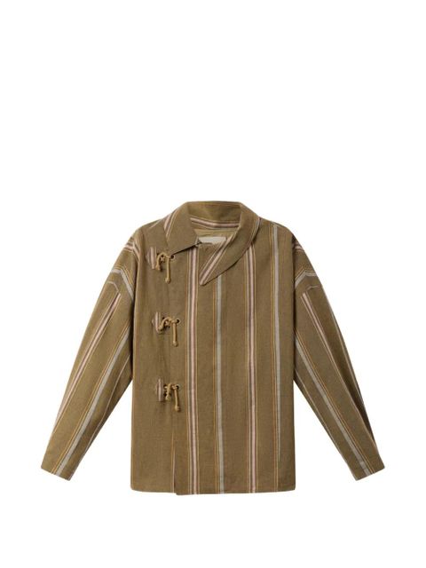 ISABEL MARANT Rasmia striped-pattern jacket - Green - zdjęcie produktu nr 1