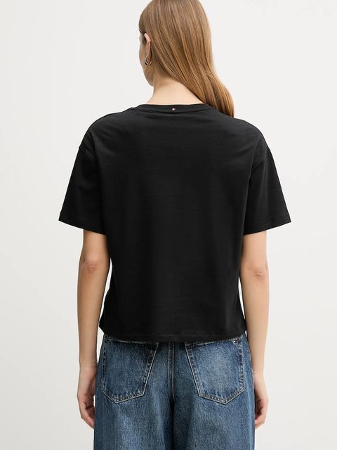 Tommy Hilfiger t-shirt bawełniany damski kolor czarny UW0UW06236