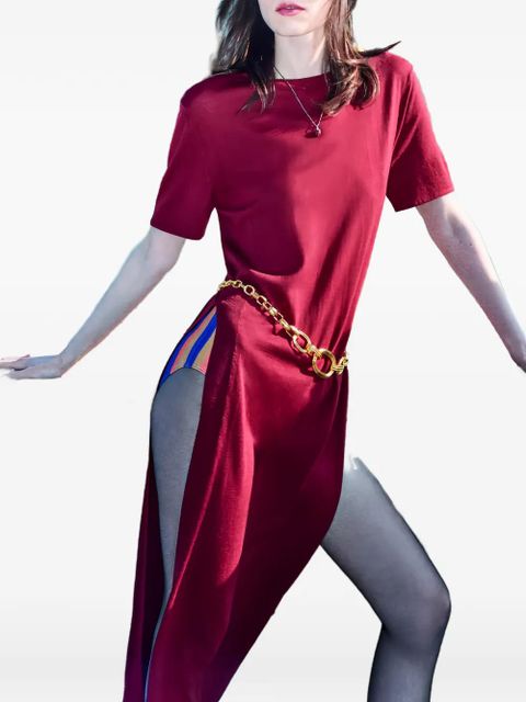 Saint Laurent short sleeve maxi dress - Red - zdjęcie produktu nr 2