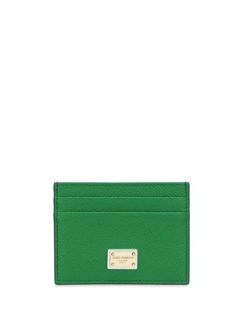 Dolce & Gabbana logo-tag leather card holder - Green - zdjęcie produktu nr 1