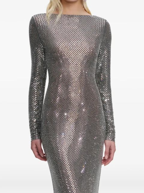 Self-Portrait embellished maxi dress - Silver