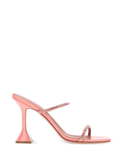 Amina Muaddi Gilda 70 crystal-embellished mules - Pink - zdjęcie produktu nr 1