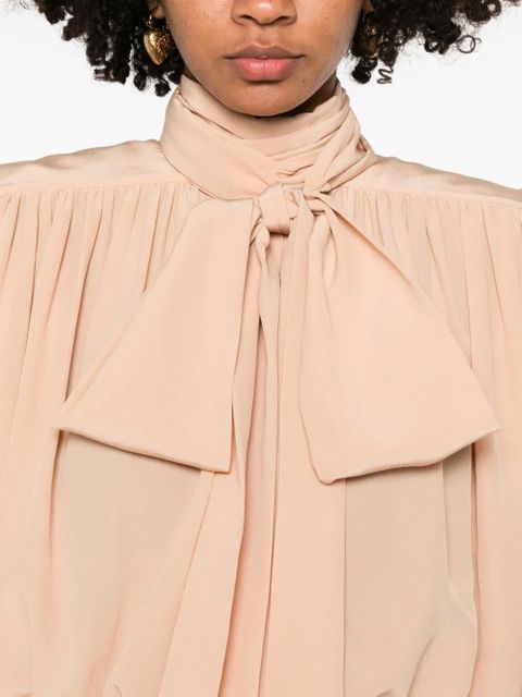 Chloé pussy-bow long-sleeve blouse - Neutrals