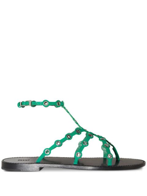 PUCCI eyelet-detail flat sandals - Green - zdjęcie produktu nr 1