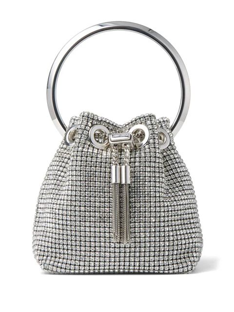 Jimmy Choo Bon Bon crystal-embellished mini bag - Silver - zdjęcie produktu nr 1