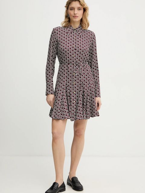 Tommy Hilfiger sukienka kolor bordowy mini rozkloszowana WW0WW48629 - zdjęcie produktu nr 2