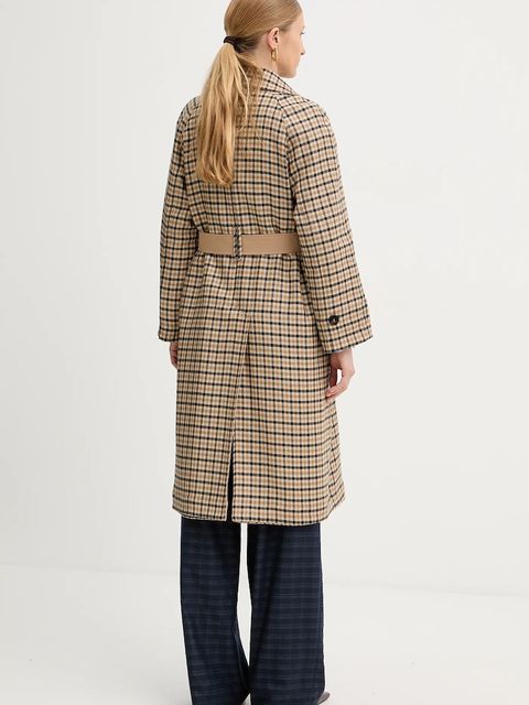 Marella płaszcz dwustronny z dodatkiem wełny kolor beżowy 2523026011200