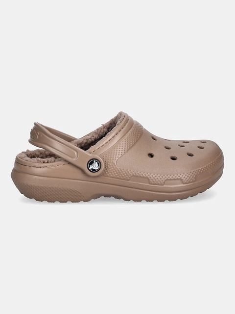 Crocs kapcie Classic Lined Clog kolor brązowy 203591 - zdjęcie produktu nr 2