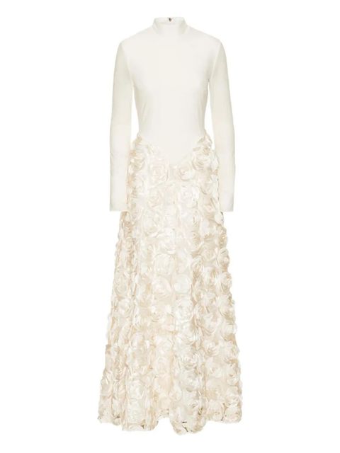 ROTATE BIRGER CHRISTENSEN rose-embellished dress - Neutrals - zdjęcie produktu nr 1