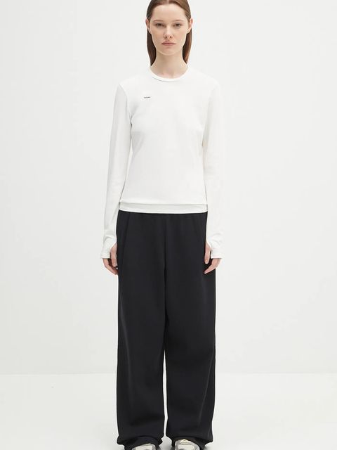 Pangaia longsleeve Cotton-Stretch Long-Sleeved Top kolor biały 10002429