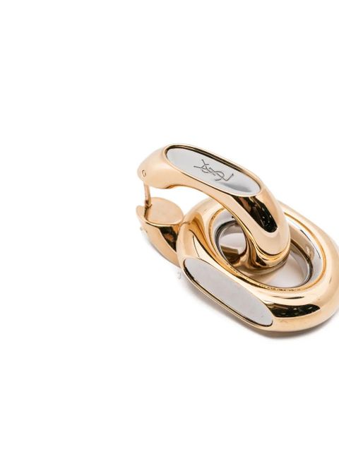 Saint Laurent logo earrings - Gold