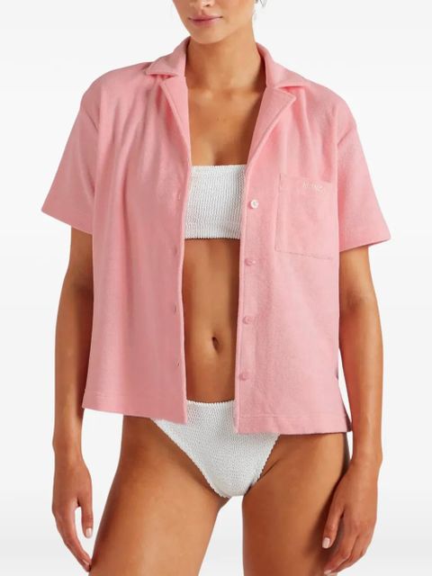 Hunza G short-sleeve towelling shirt - Pink