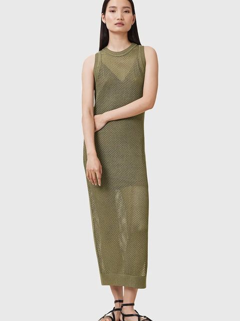 AllSaints sukienka i sweter MIRO kolor zielony maxi prosta W179DC