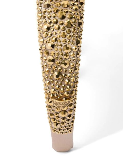 Prada crystal-embellished satin headband - Gold - zdjęcie produktu nr 2