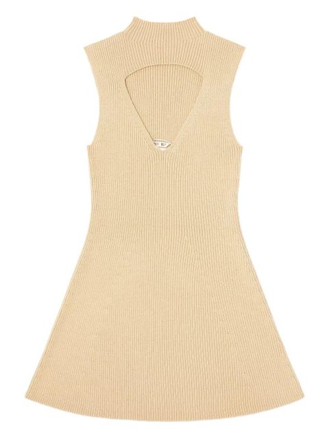 Diesel M-Oloni-Short keyhole-neck ribbed dress - Neutrals - zdjęcie produktu nr 1